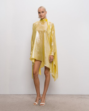 Taller Marmo Yellow Wadi asymmetrical silk dress PF2634