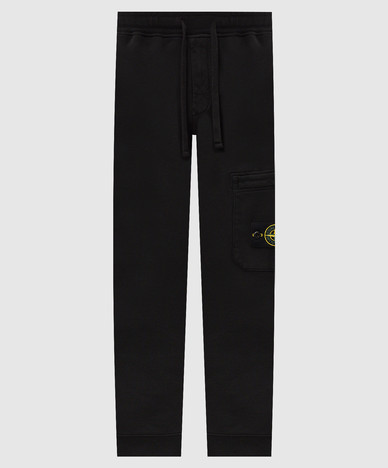 Black joggers with logo patch