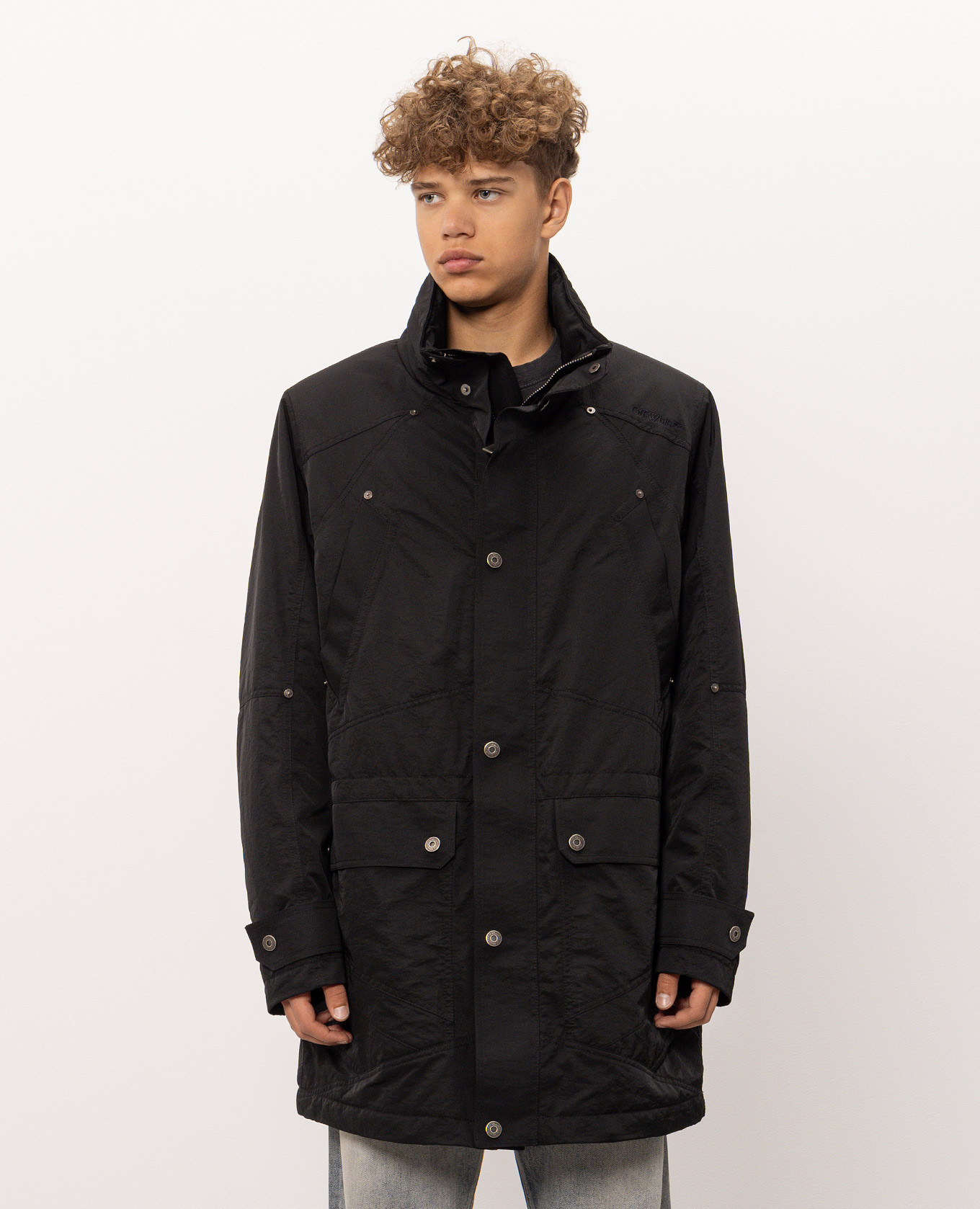 Black jacket with logo embroidery Off-White 3