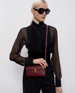 Savette Symmetry burgundy leather crossbody bag H03801