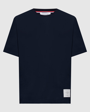 Thom Browne Blue T-shirt with a patch MJS067A00042