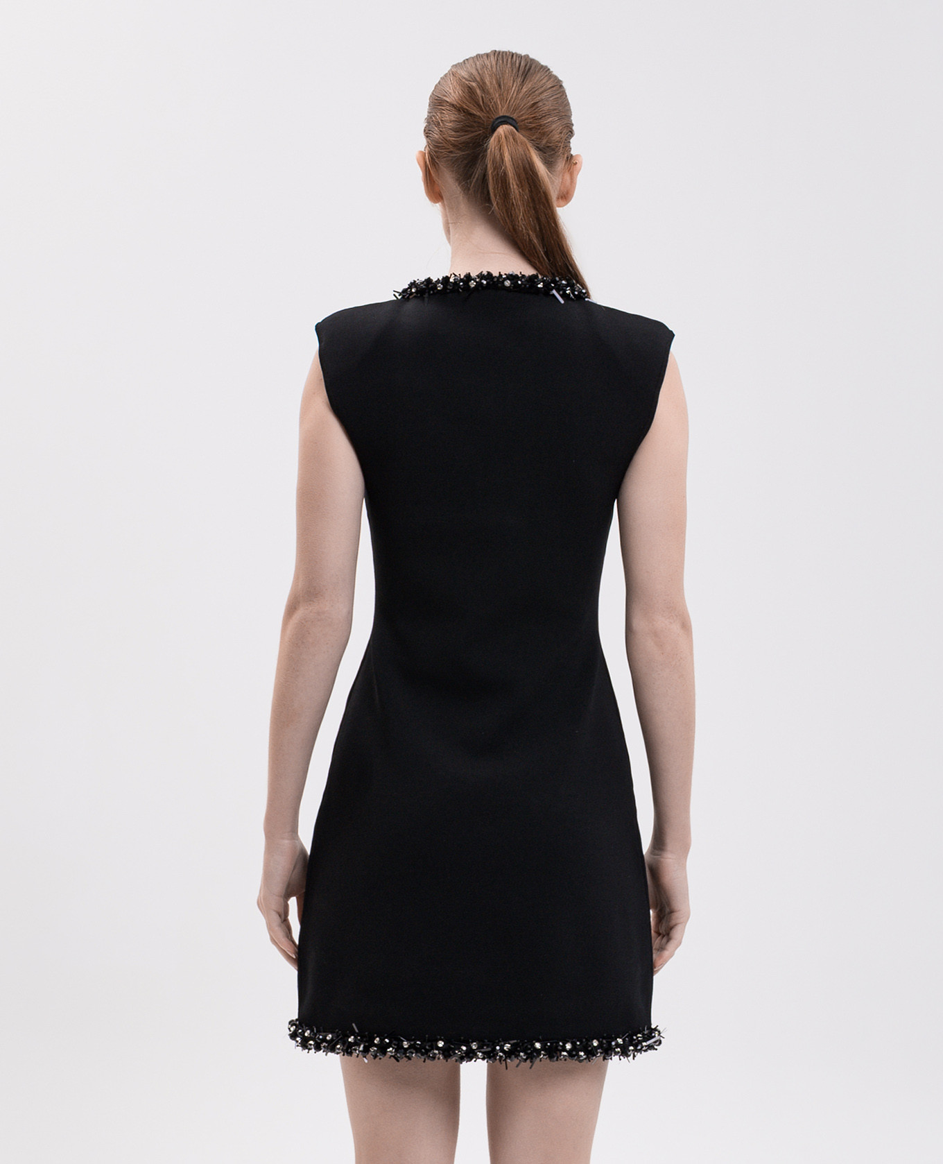 Suki black mini dress with applique Simkhai 4