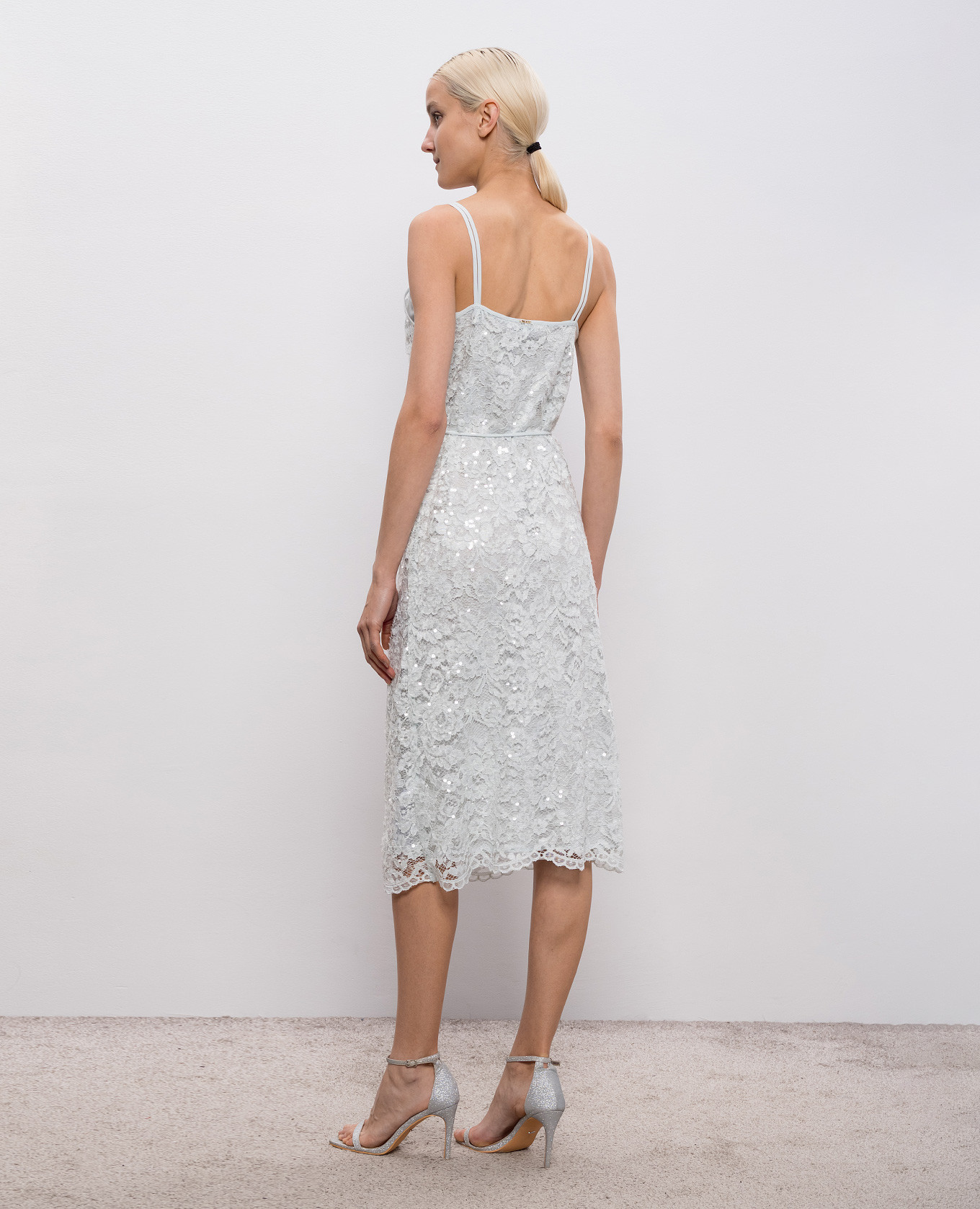 

Green lace midi dress with sequins Twinset