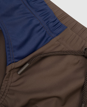 CDLP Brown swimming trunks with color block effect MSW054029401