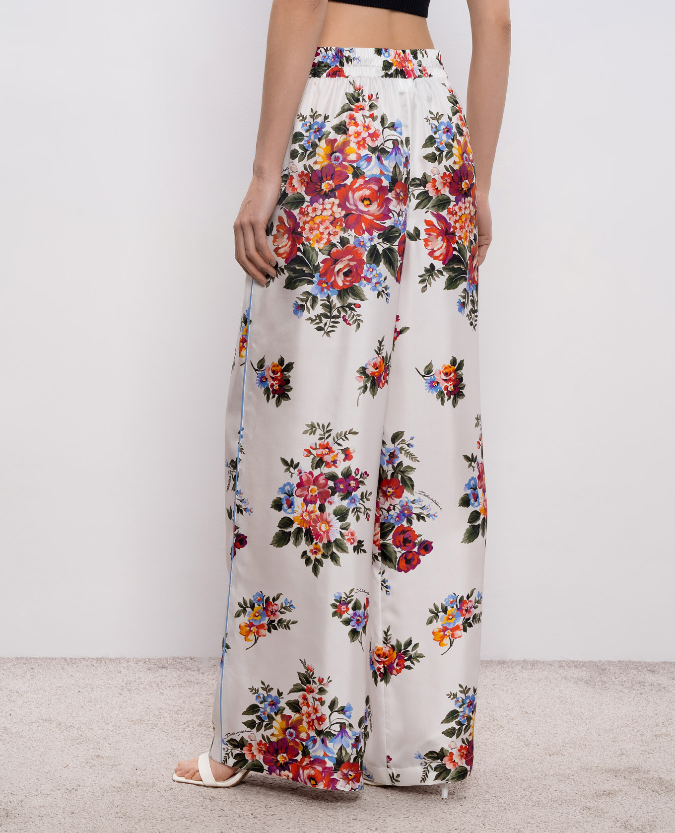 White printed silk pants Dolce&Gabbana 4