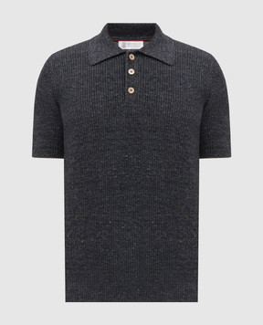 Brunello Cucinelli Gray polo with linen M2L707715