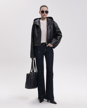 Max Mara Sportmax Black leather jacket KABALA SPXKABALA
