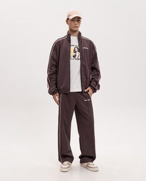 Palm Angels Brown sports jacket with logo print PMBD08NS26FAB001