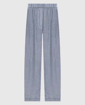 Peserico Blue corduroy pants with lapels A0403602246