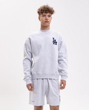 Sporty & Rich Gray LA Serif Crewneck Insulated Sweatshirt ST098714669GY03