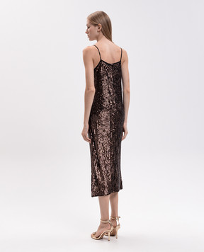 Twinset Brown sequined dress 262TT2140