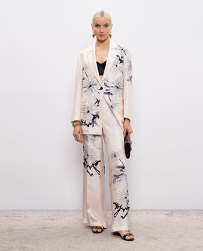 Momoni Beige silk MISAKI pants MOPA040MO02