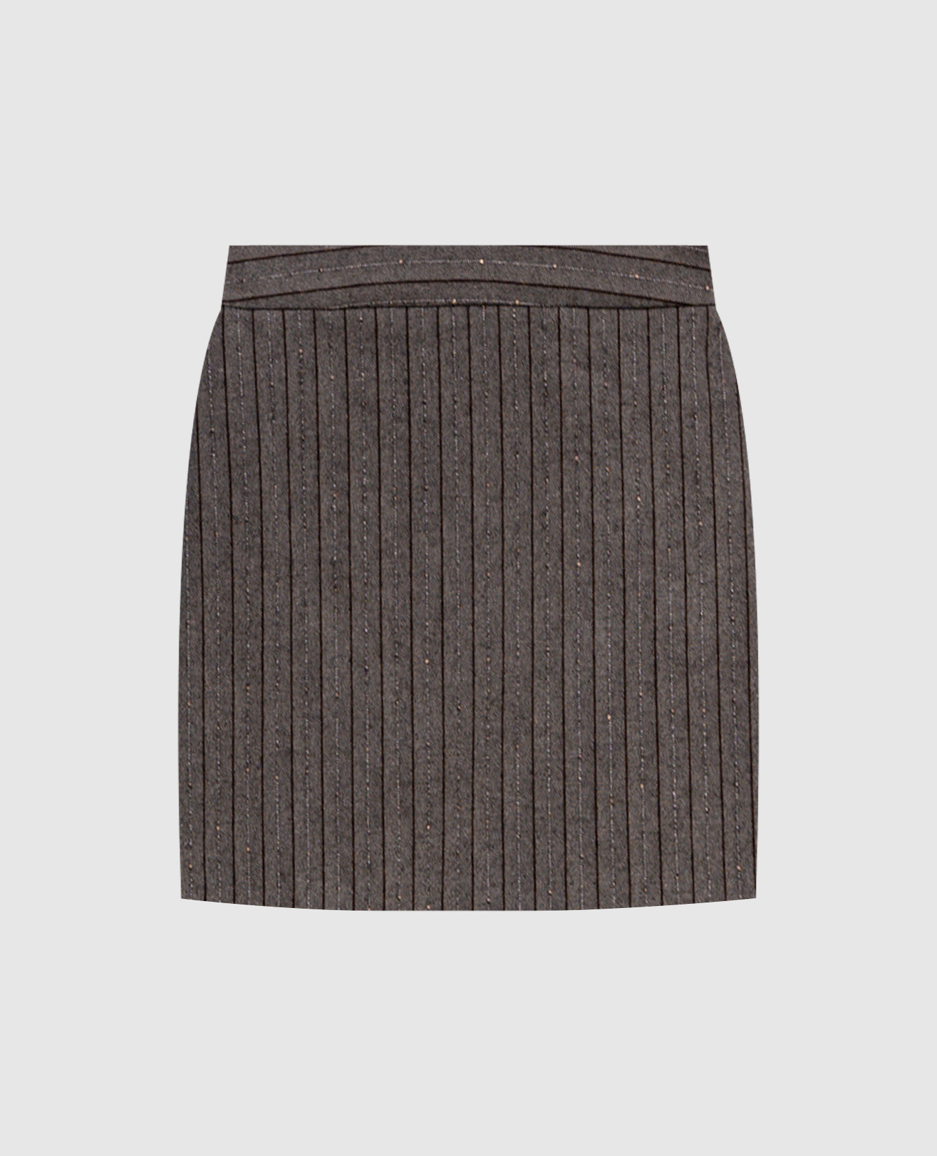 Mini-jupe rayée marron