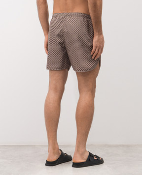 Peserico Brown logo print swim shorts R17002C0CC809