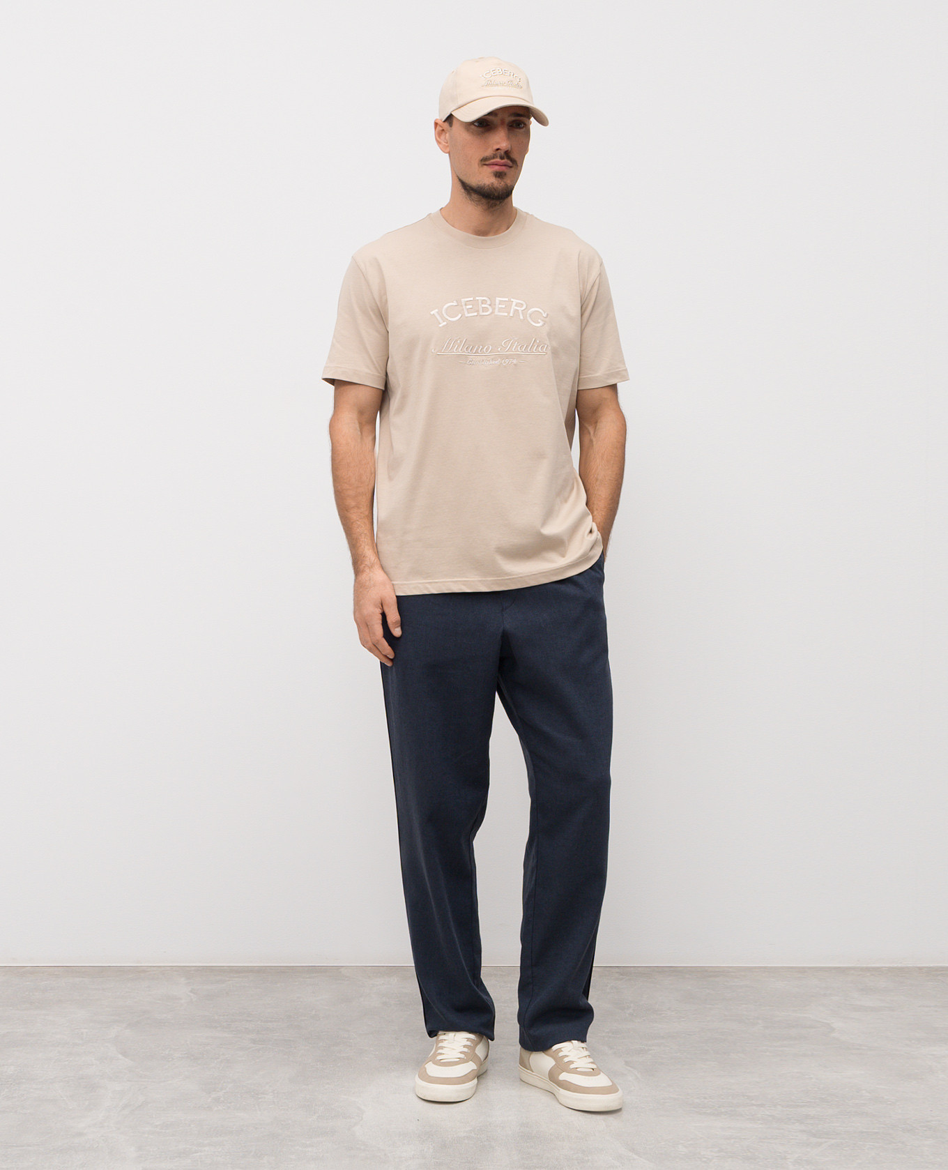 Beige T-shirt with logo embroidery Iceberg 2