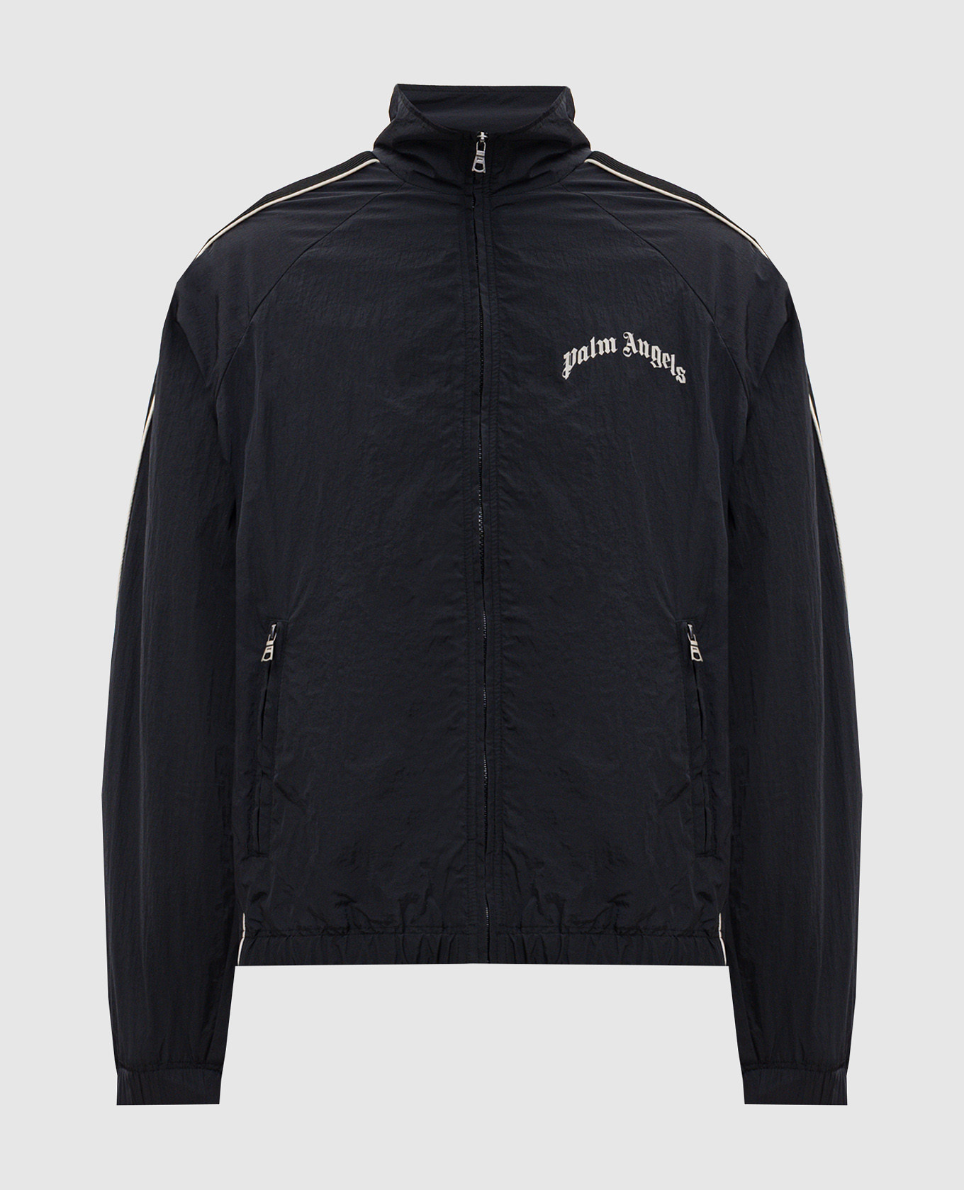 

Black windbreaker with logo print Palm Angels