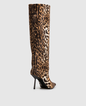 Le Silla BELLA beige boots made of leather with a leopard print pile 4236C080BMPPMAR