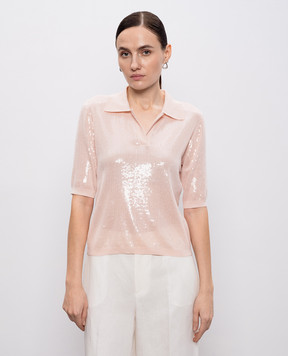 Twinset Pink polo with sequins 261TP3300