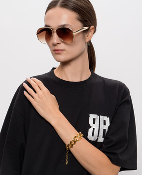 Off-White Gold chain bracelet with textured emblem OWOA12FC99MET001