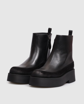 Premiata Black leather platform boots M7404