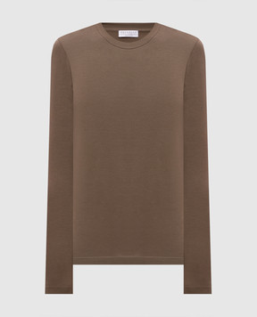 Brunello Cucinelli Brown long sleeve with monil chain MPT18B0107