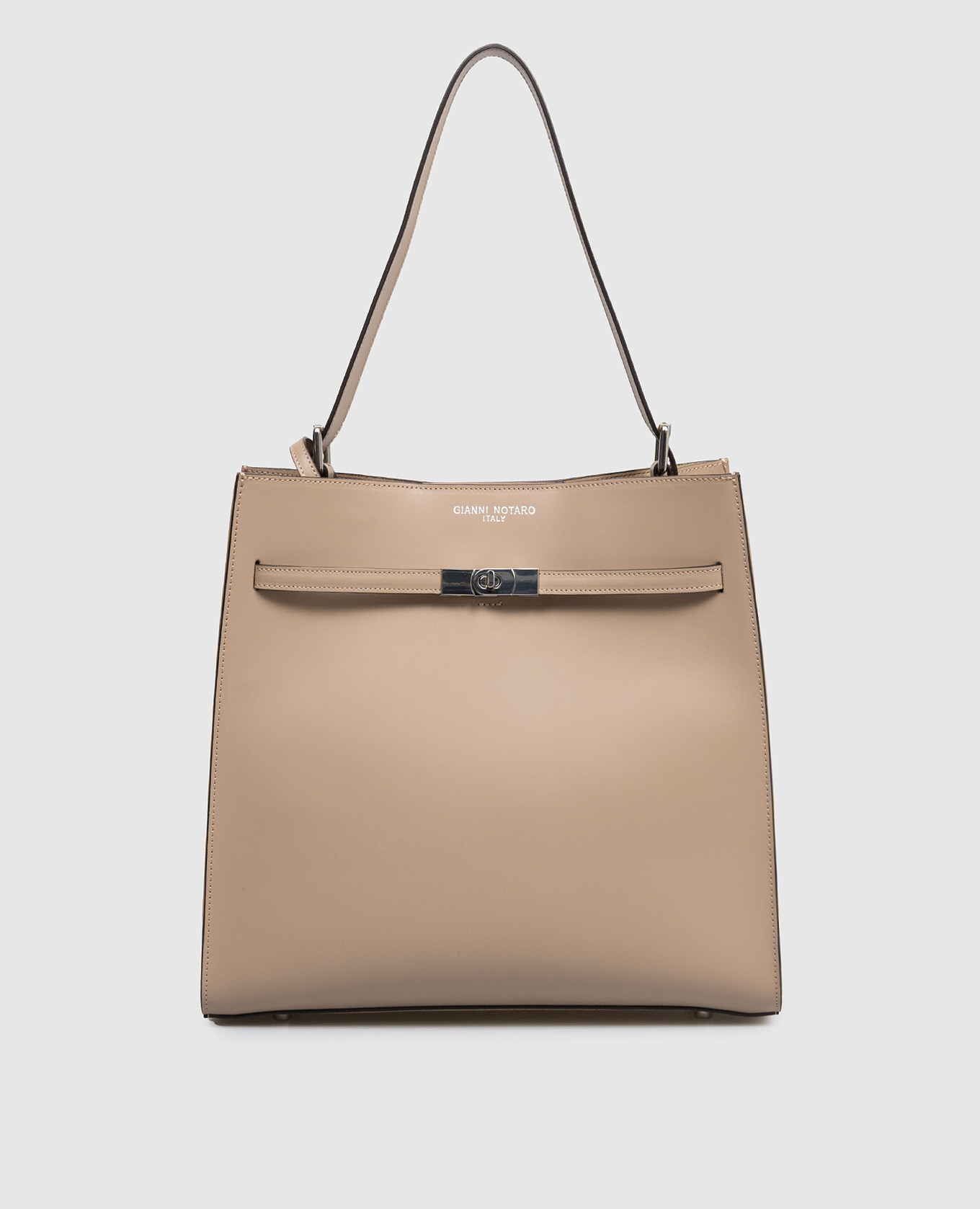 

Brown leather RUGA bag with logo print Gianni Notaro