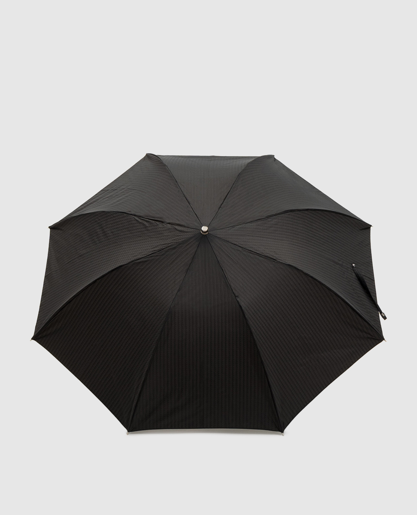 Black folding umbrella with leather handle