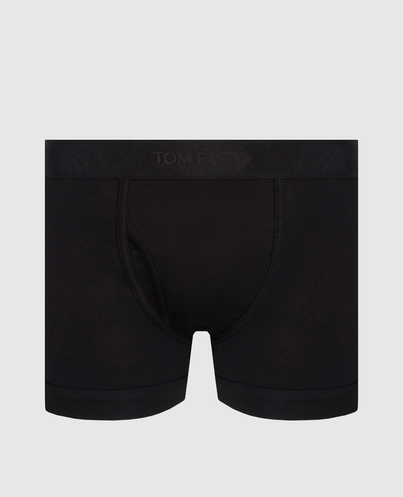 Black boxer briefs with logo pattern