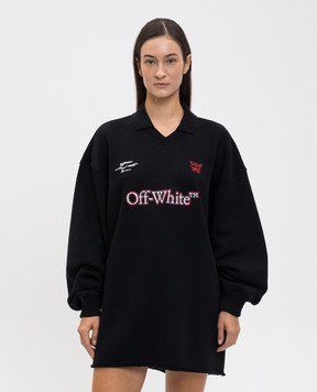Off-White Black dress with logo 2DF002F25FLE001