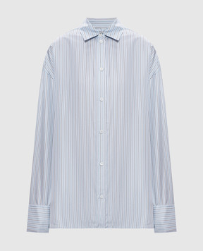 Toteme Blue striped silk blouse 261WRT0700FB0553