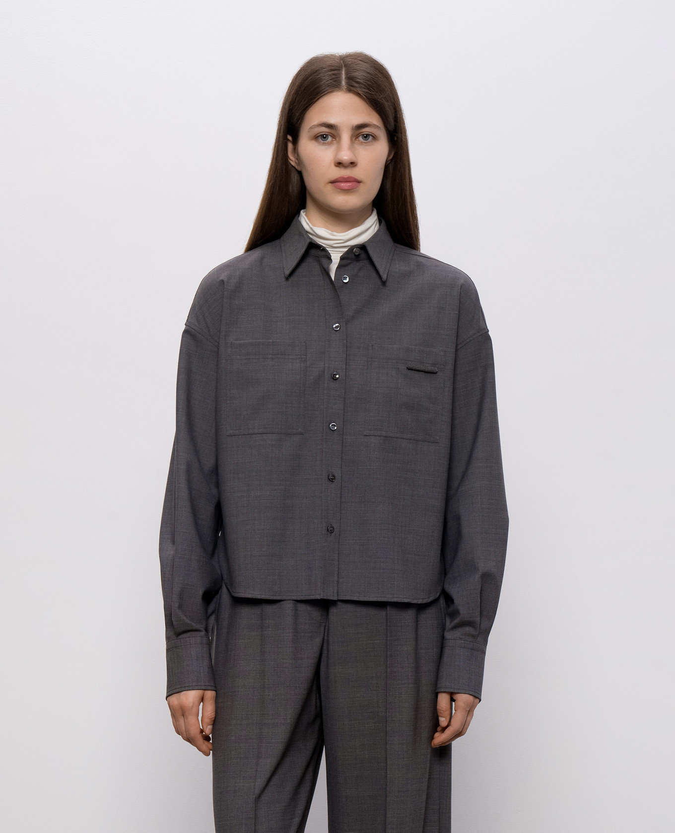 

Gray shirt with wool Brunello Cucinelli, Grey