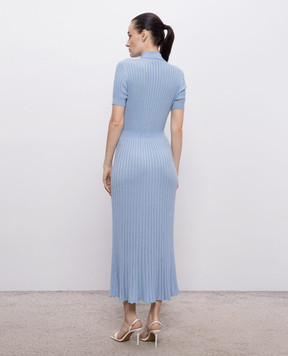 Gabriela Hearst Blue Amor silk and cashmere dress 2269403A003