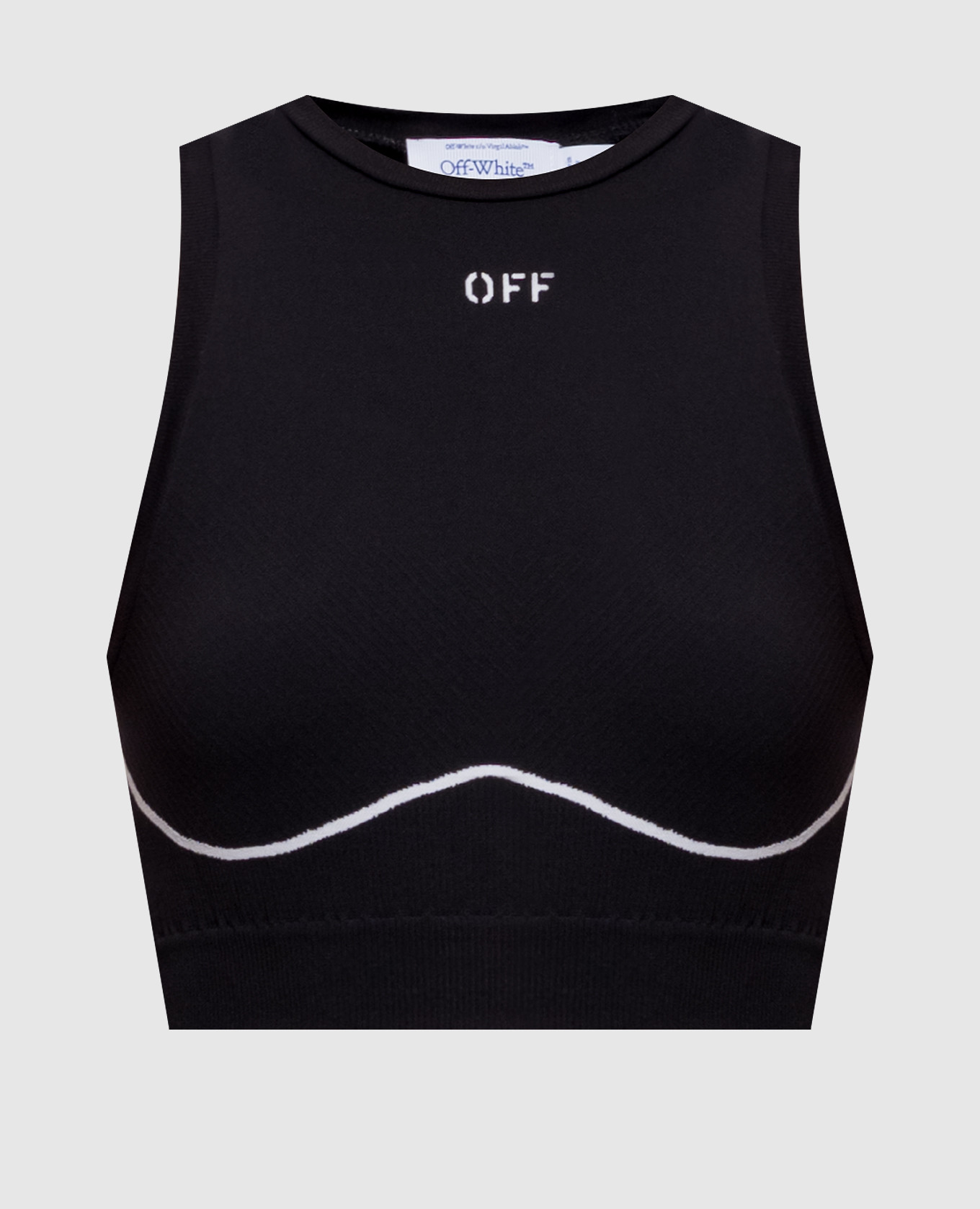 Black top with logo pattern