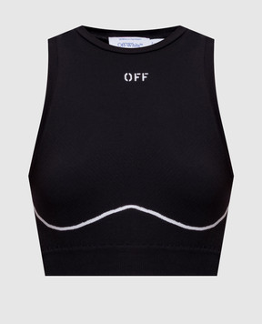 Off-White Black top with logo pattern 2FA00661T