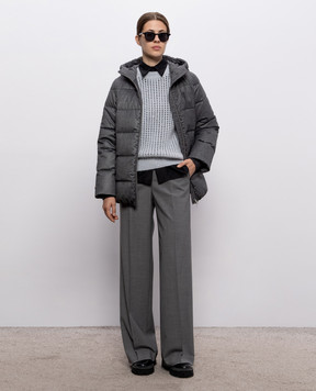Peserico Gray down jacket with monil chain A24120DB1945