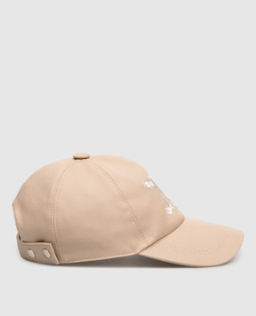 Max Mara Beige MXARIBALDO cap with embroidered monogram logo MXARIBALDO