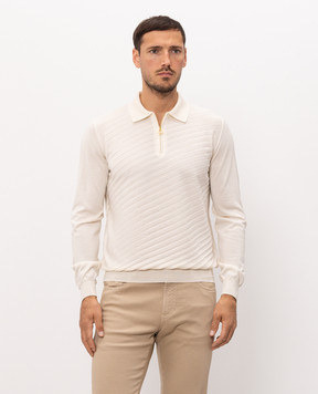 Stefano Ricci Ivory wool, silk and cashmere polo KE08023P30E26373