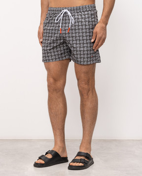 ISAIA Grey paisley swim shorts COSI19BW277