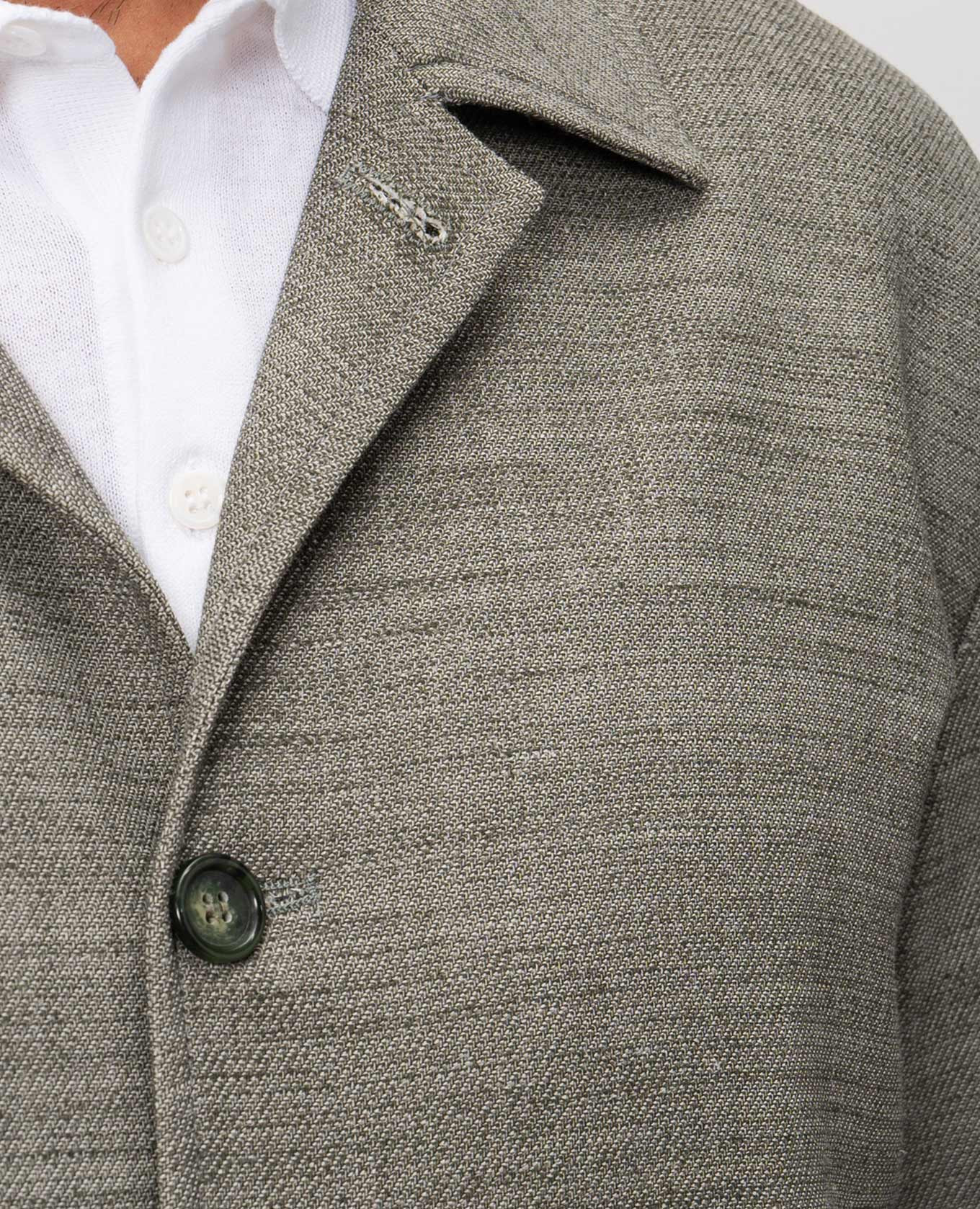 Green jacket with wool and linen Pini Parma 5