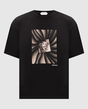 Versace Black T-shirt with The Vortex print 10260931A18734
