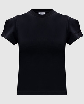 Vetements Black top with logo embroidery WE76TR525B