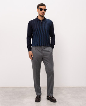 Stefano Ricci Blue striped wool, silk and cashmere jumper KE08023P30E26373