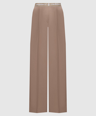 Beige wool pants
