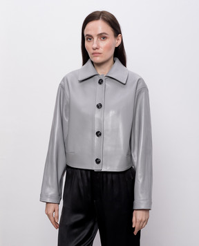 Babe Pay Pls Gray leather jacket 2510GRAND