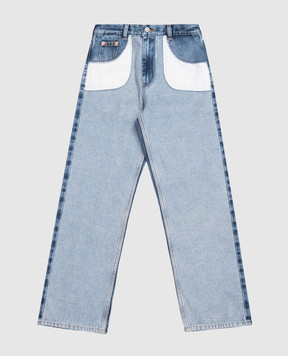 Maison Margiela MM6 Children's blue jeans with inside-out effect M61042MM08F