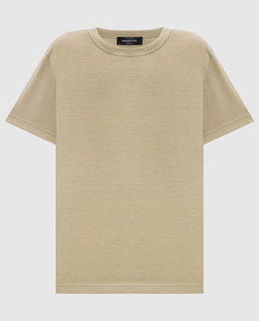 Fabiana Filippi Khaki T-shirt with monil chain JED266F133L796