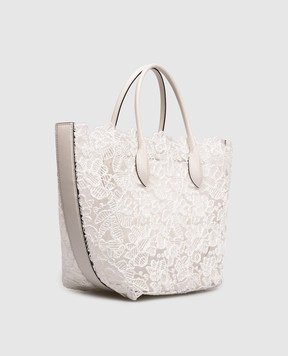 Ermanno Scervino White tote bag with floral pattern D483S415PYV