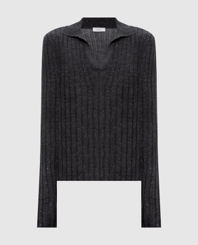 Peserico Gray ribbed wool pullover S99431F1809771