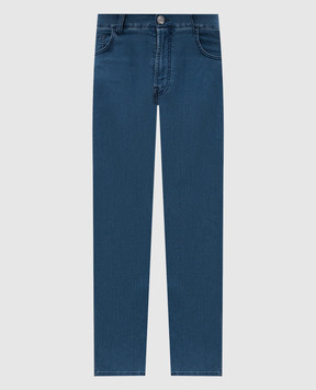 Stefano Ricci Blue jeans with logo patch MFT61B2010T249BL