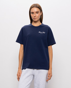 Sporty & Rich Club Script blue t-shirt TO11985274BL106